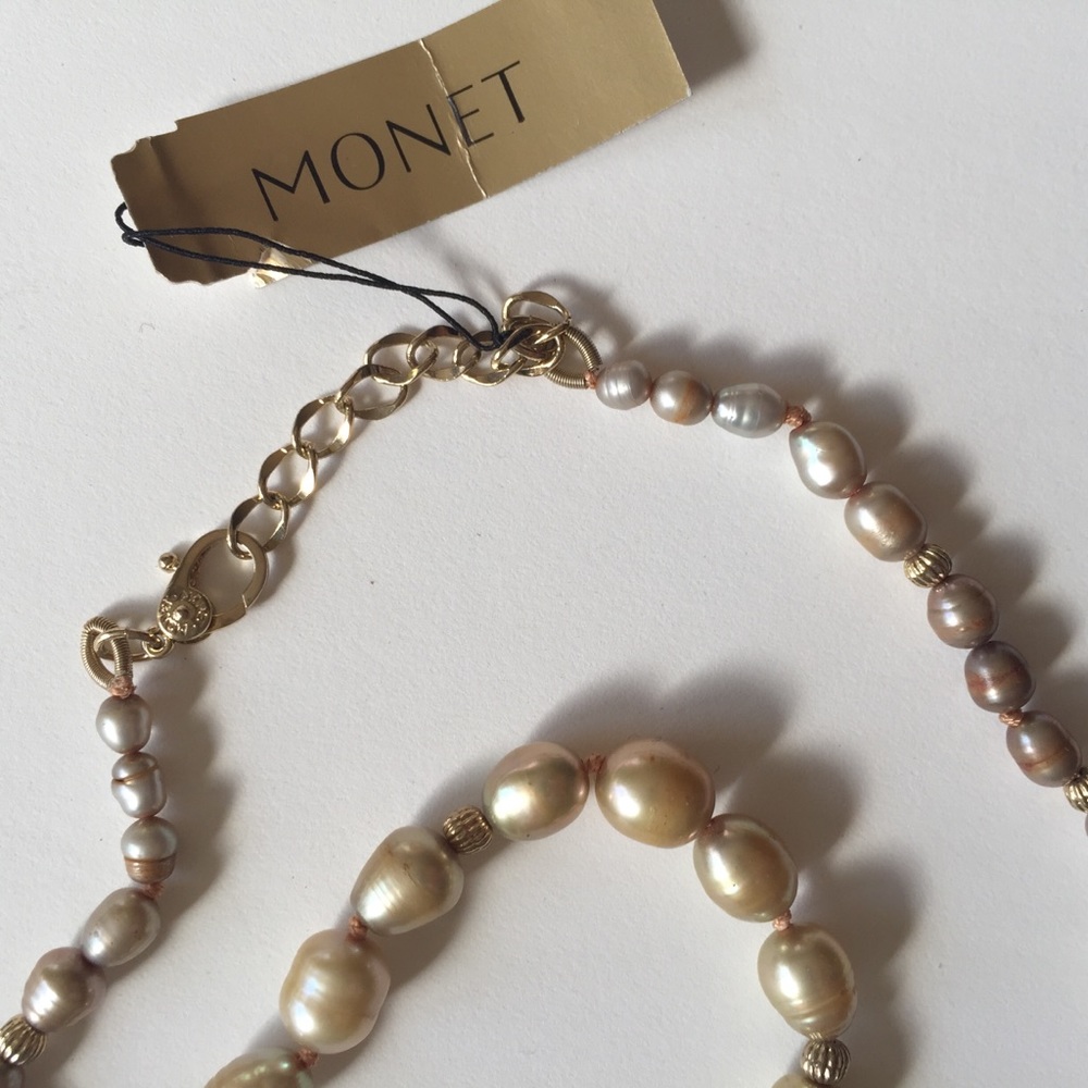 Vintage freshwater pearls Rose necklace pastels
